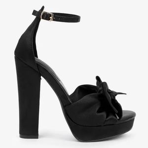Satin Platform Heels with Bow, s8